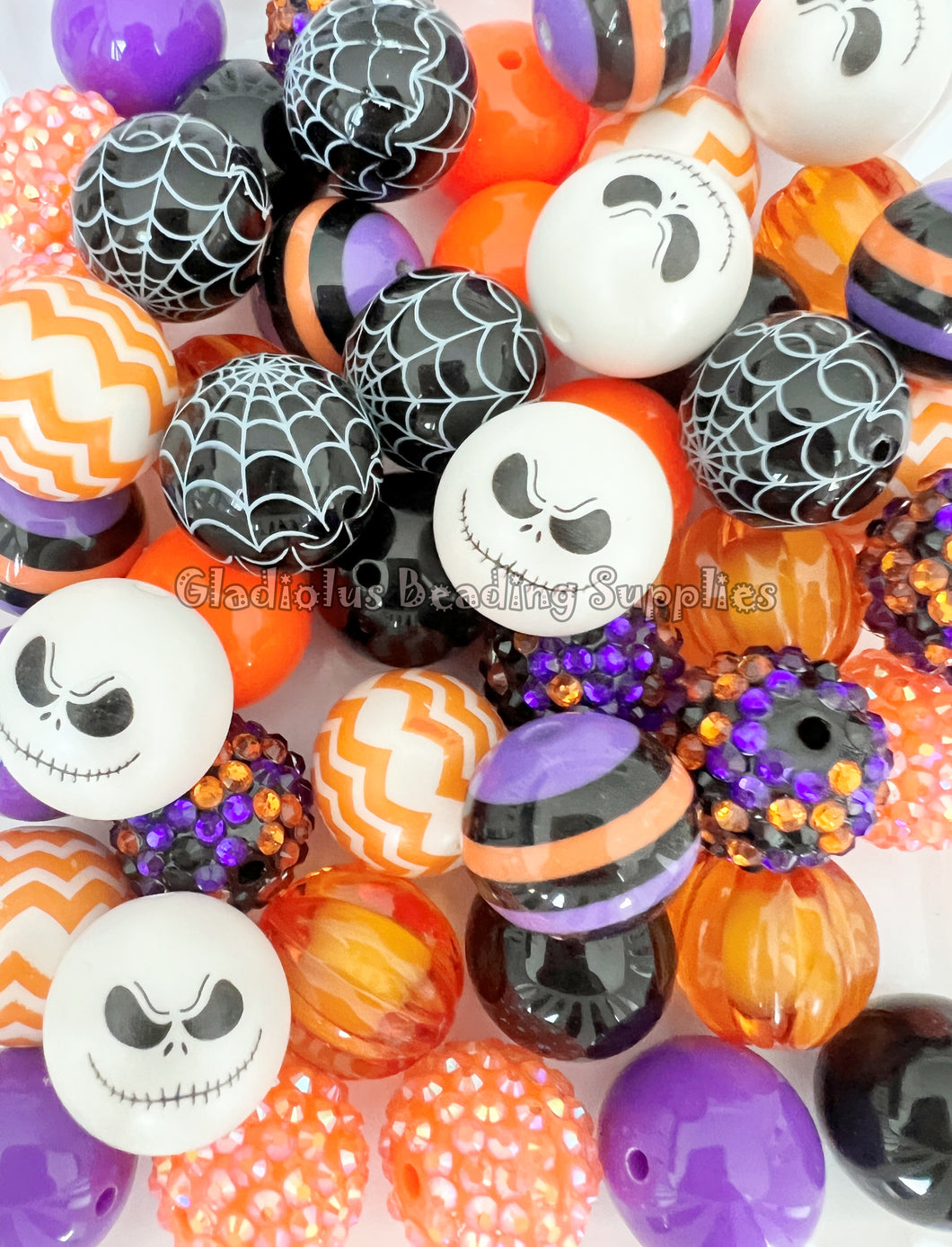 50 Qty 20mm Halloween Mixed #8 - Acrylic Mixed Beads - Chunky Beads #155