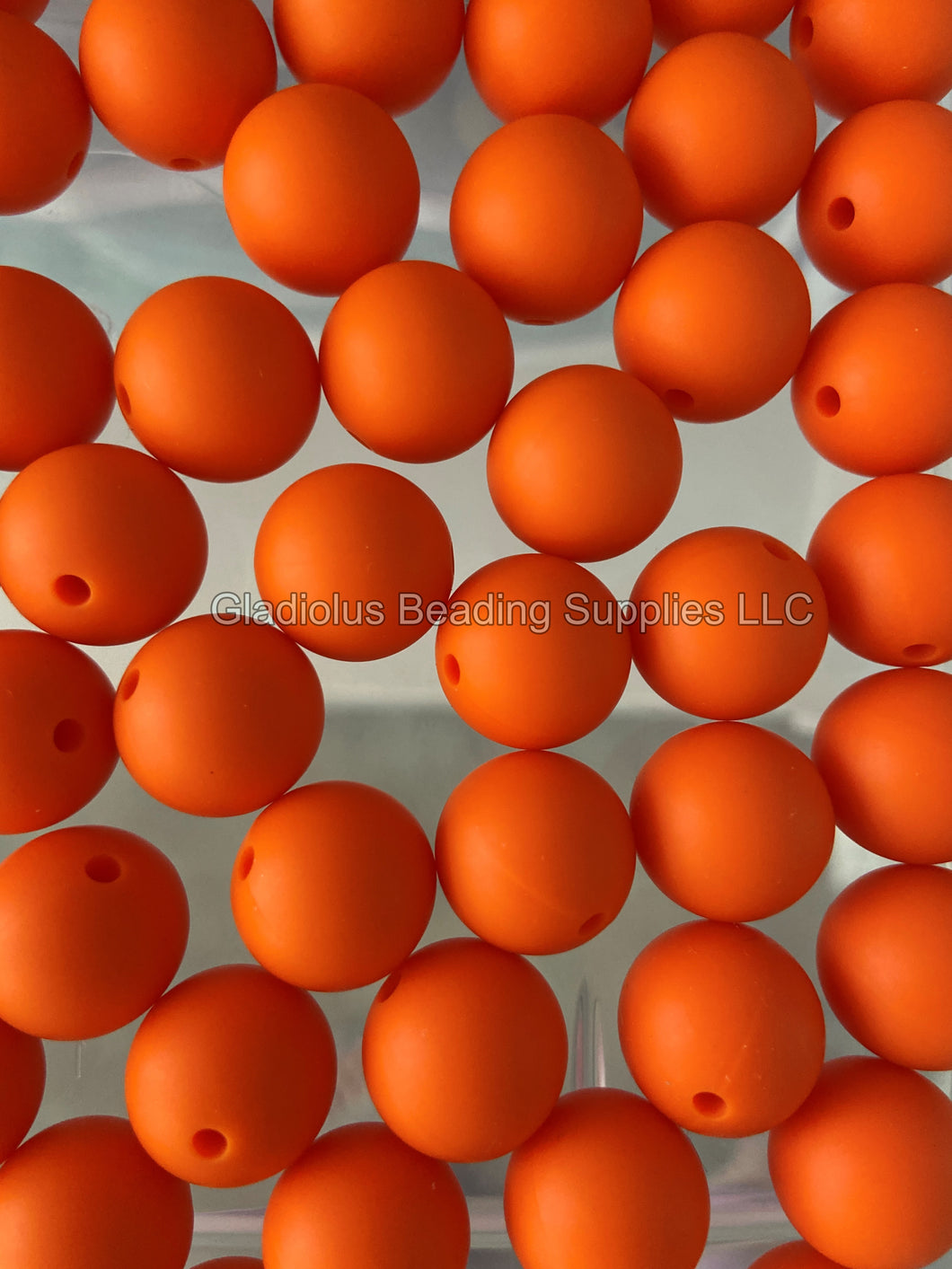 Orange Solid Color Beads, 12mm/15mm Round Silicone Bead, Teething Beads, BPA Free, Loose Beads.