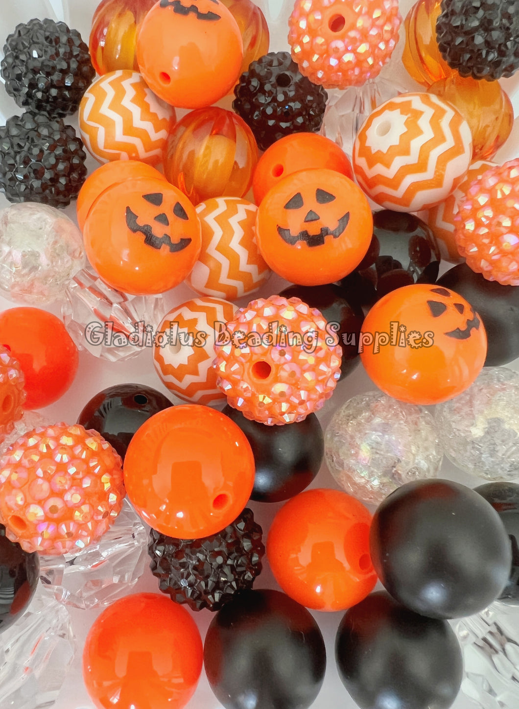 50 Qty 20mm Halloween Mixed #9 - Acrylic Mixed Beads - Chunky Beads #156