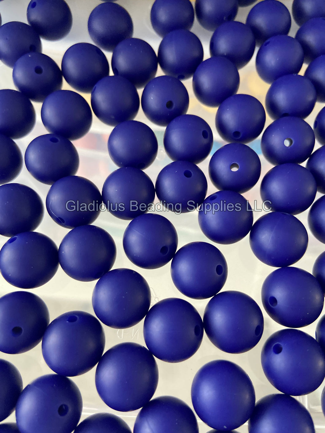 Dark Blue Solid Color Beads, 12mm/15mm Round Silicone Bead, Teething Beads, BPA Free, Loose Beads.