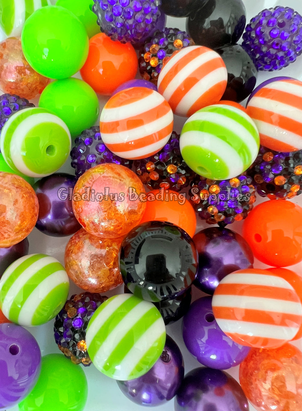 50 Qty 20mm Halloween Mixed #10 - Acrylic Mixed Beads - Chunky Beads #157