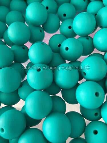 15mm Turquoise Silicone Beads, Teal Round Silicone Beads, Teal Beads  Wholesale