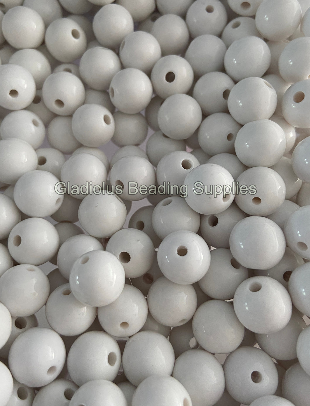 12mm White Solid Acrylic Beads - Acrylic Solid Beads - Bubblegum Beads - Chunky Beads