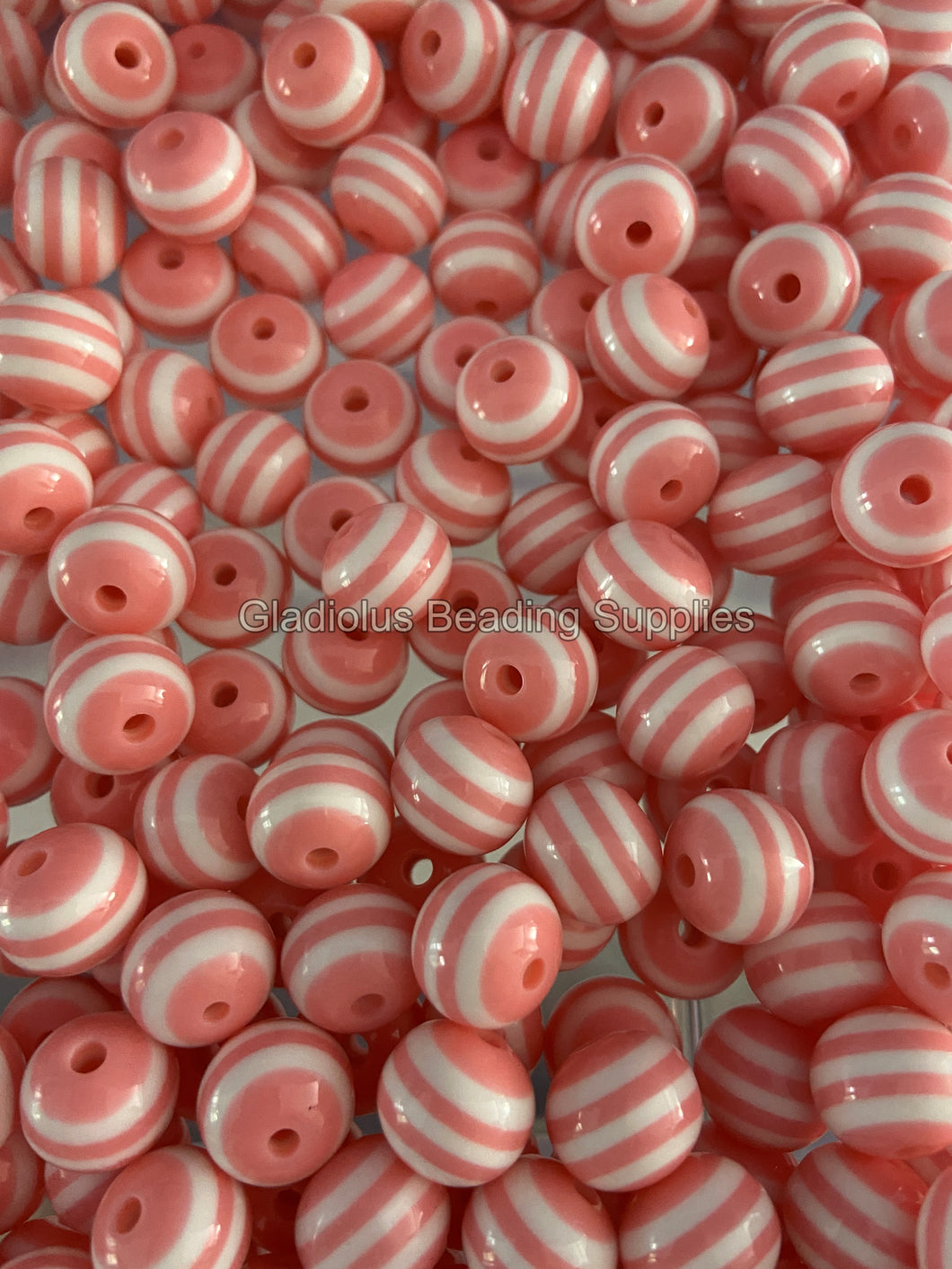 12mm Pink Strip Acrylic Beads - Acrylic Strip Beads - Bubblegum Beads - Chunky Beads