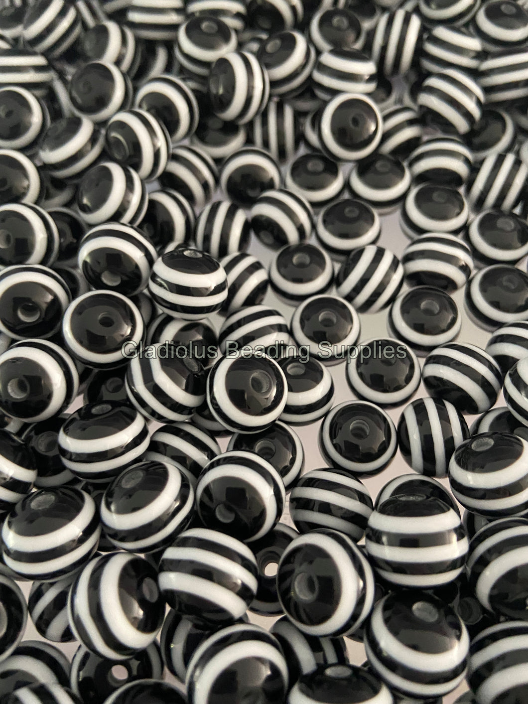 12mm Black Strip Acrylic Beads - Acrylic Strip Beads - Bubblegum Beads - Chunky Beads