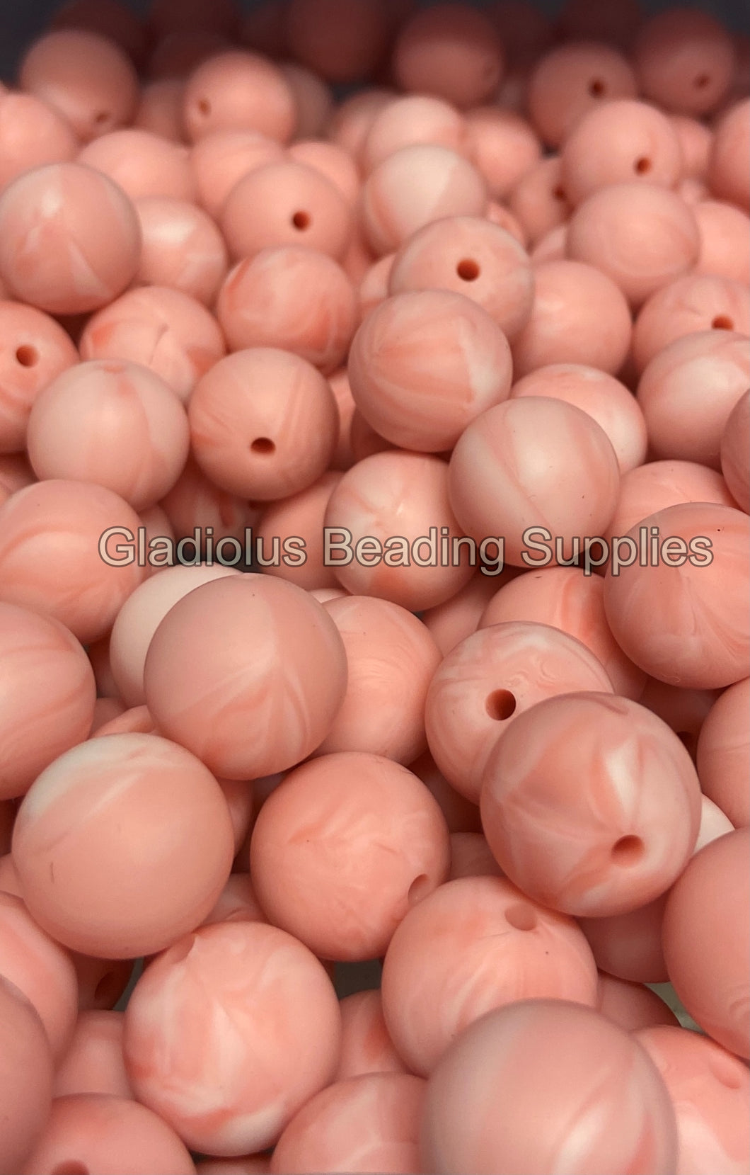 Red Marble 15mm  Silicone Bead, Teething Beads, BPA Free, Loose Beads