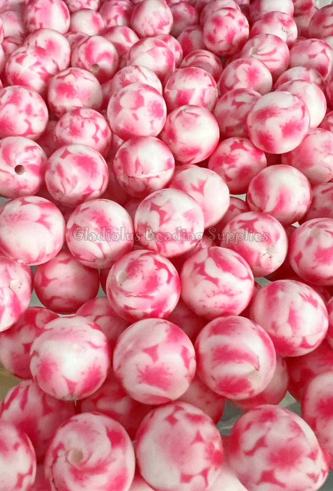 15mm Pinky Print Silicone Bead, BPA Free, Loose Beads #8