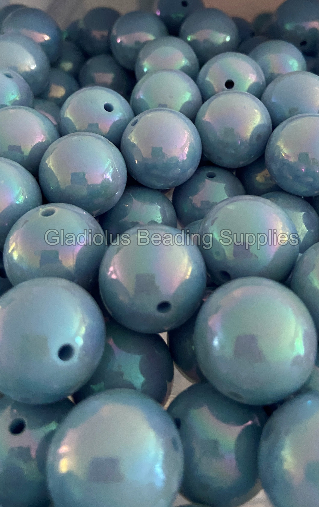 20mm Blue AB Beads - Acrylic AB Solid Beads - Bubblegum Beads - Chunky Beads