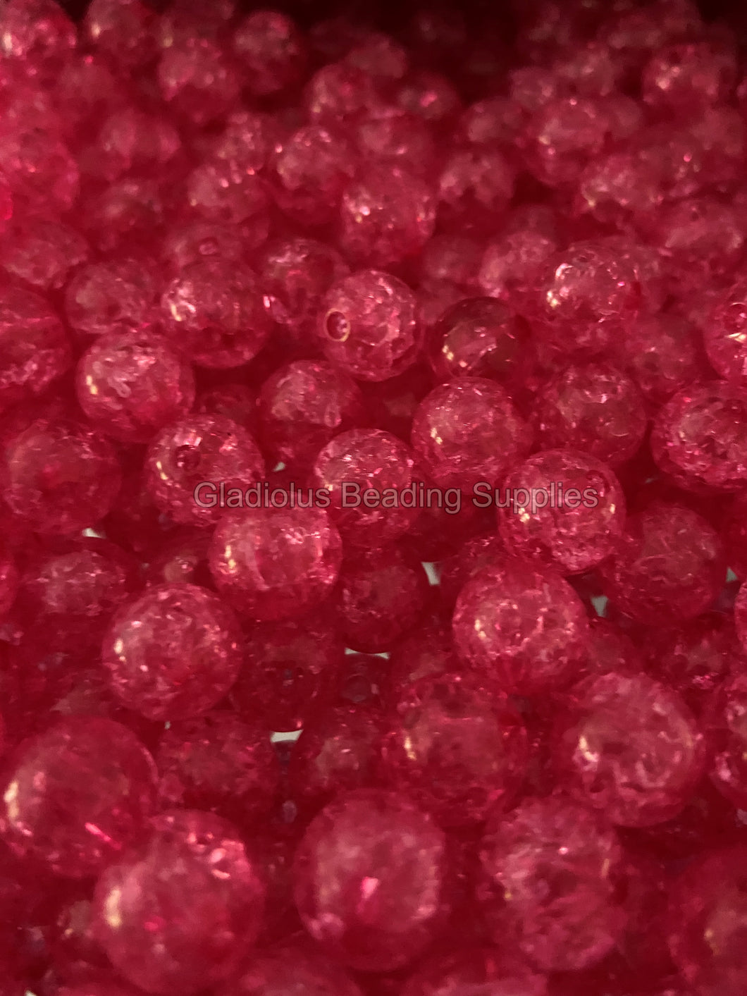 12mm Hot Pink Cracked Acrylic Beads - Acrylic Beads - Bubblegum Beads - Chunky Beads