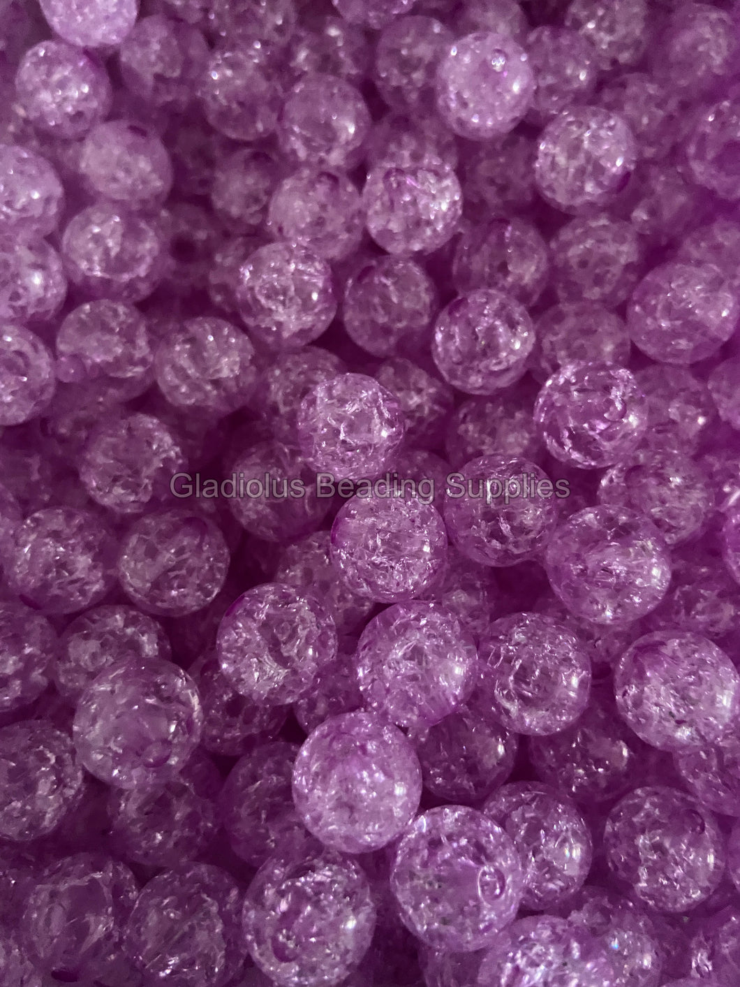 12mm Purple Cracked Acrylic Beads - Acrylic Beads - Bubblegum Beads - Chunky Beads