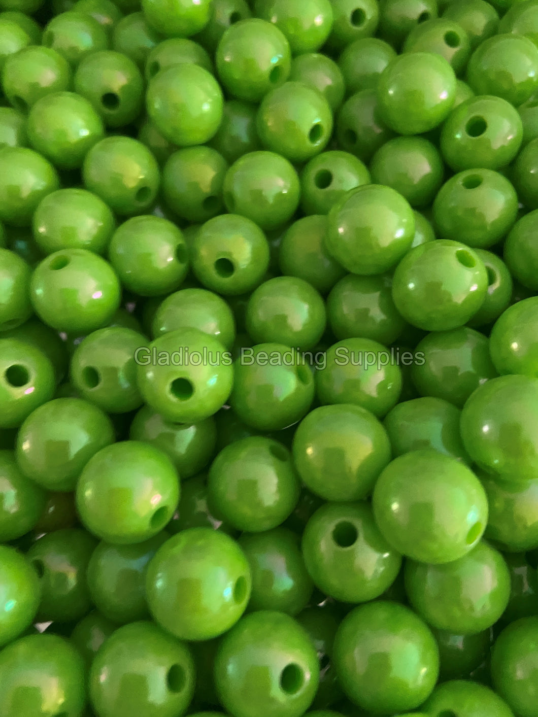 12mm Green Ab Acrylic Beads - Acrylic Beads - Bubblegum Beads - Chunky Beads