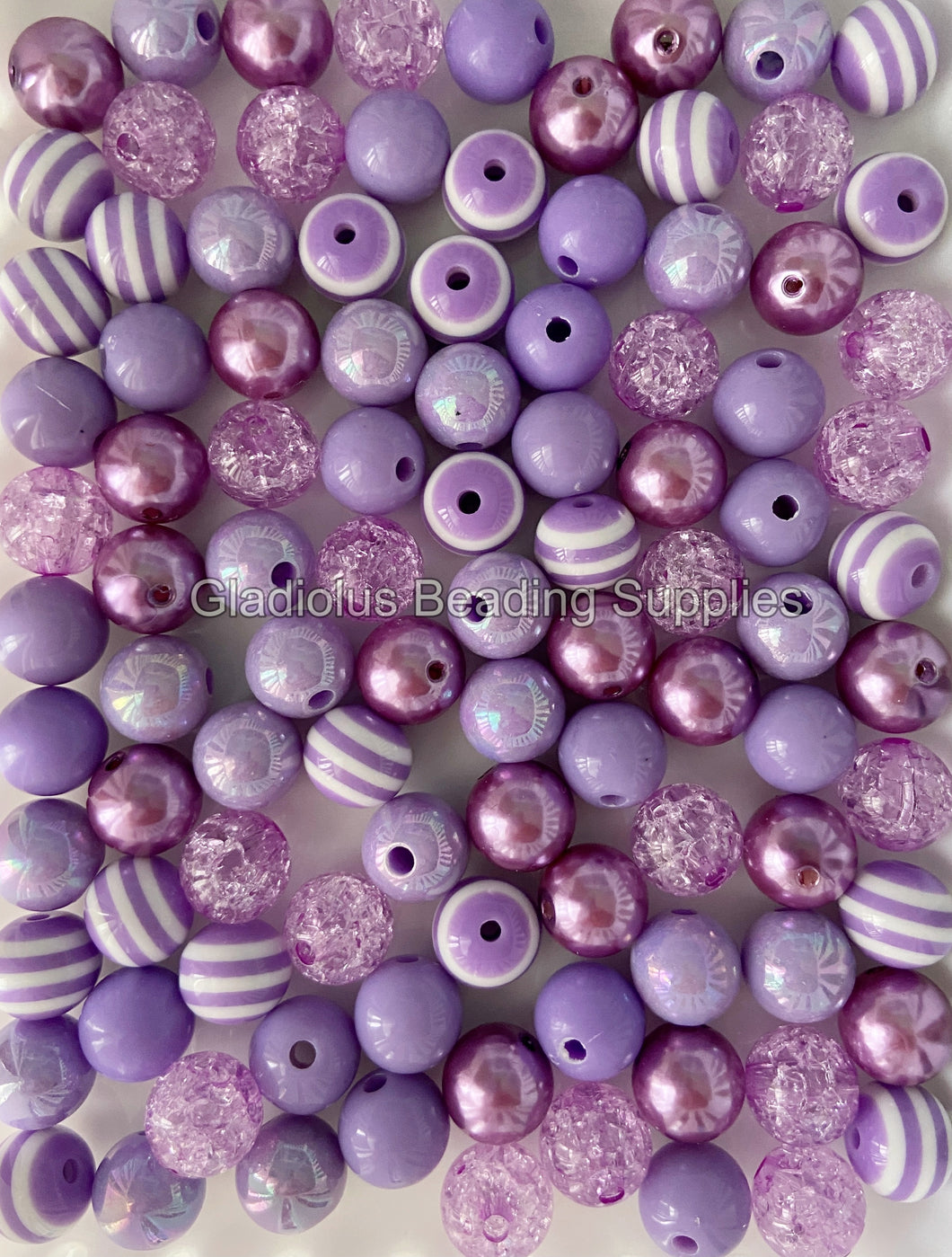 100qty 12mm Purple Mixed Beads - Acrylic Solid Beads - Bubblegum Beads -  Chunky Beads