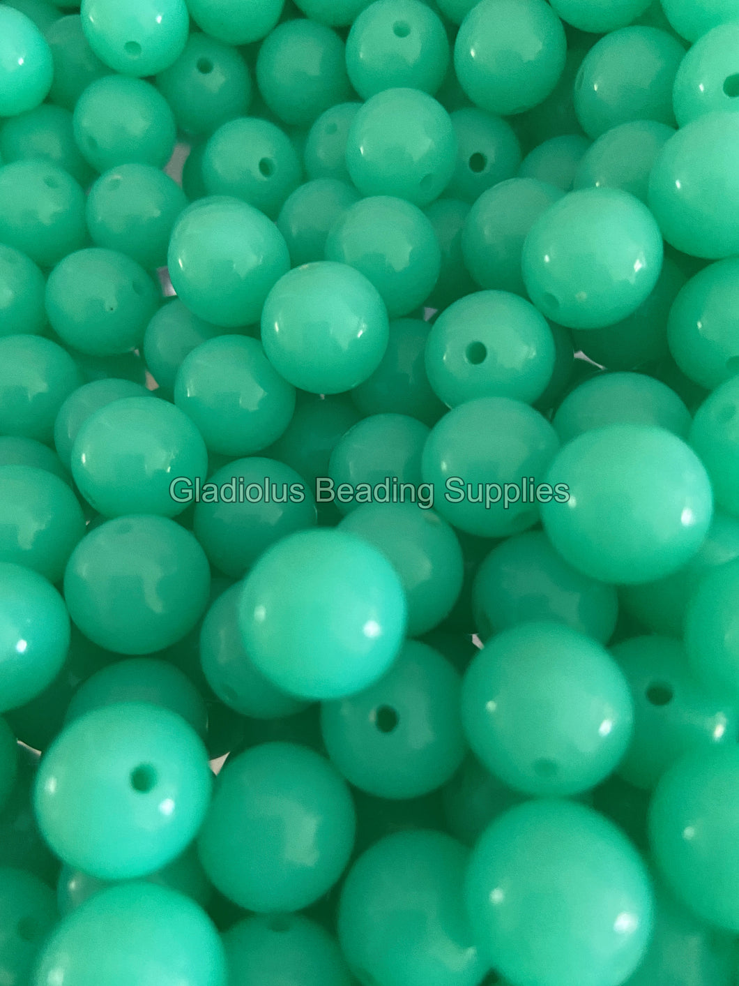 12mm Mint Jelly Solid Acrylic Beads - Acrylic Solid Beads - Bubblegum Beads - Chunky Beads