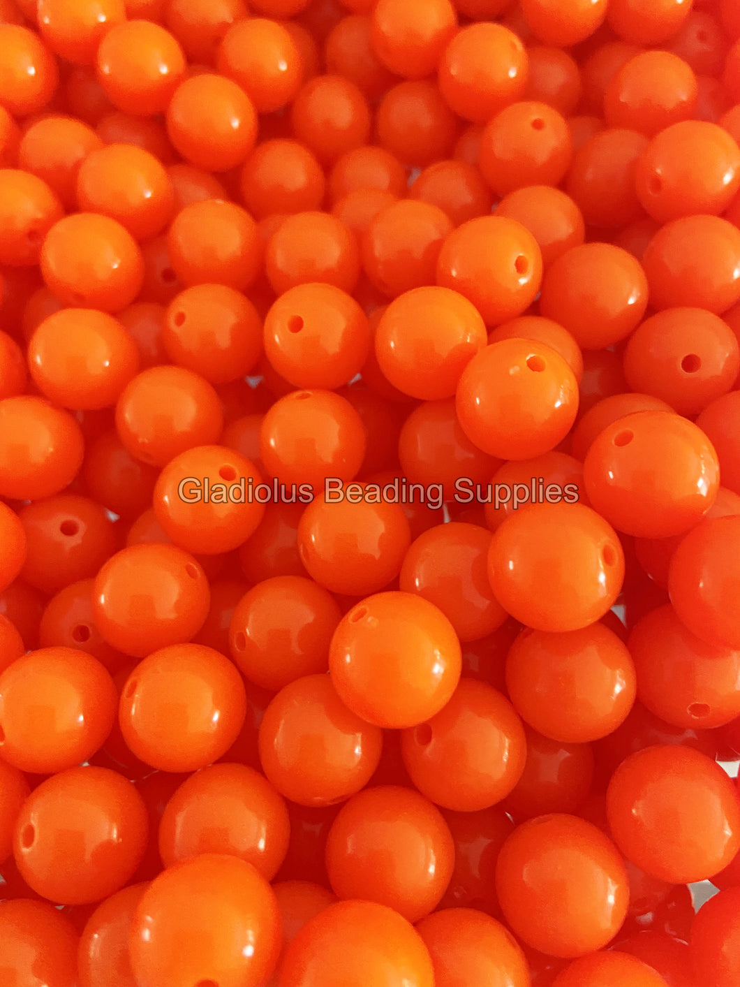 12mm Orange Acrylic Beads - Acrylic Solid Beads - Bubblegum Beads - Chunky Beads