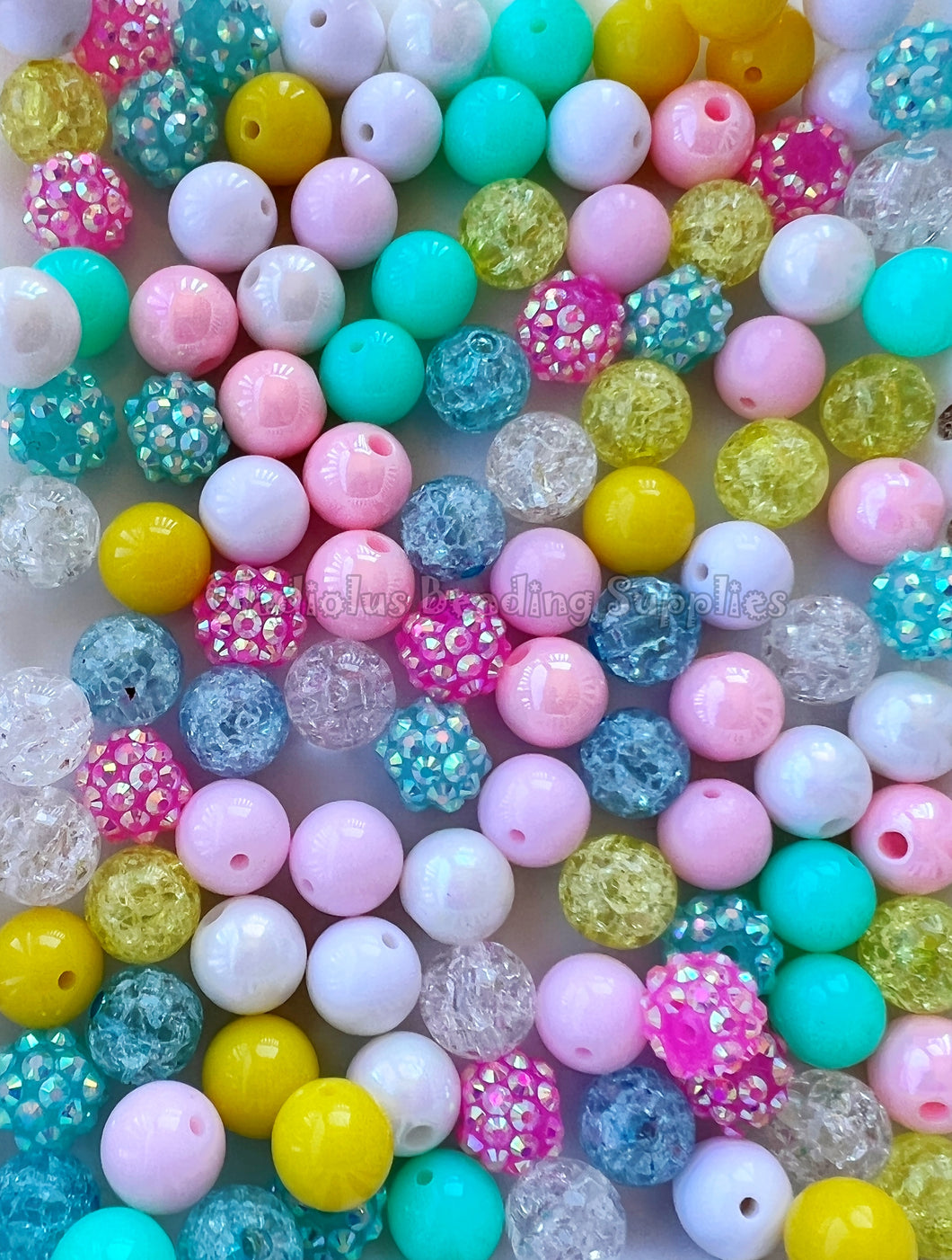 100qty 12mm Colorful Mixed Beads - Acrylic Mixed Beads - Bubblegum Beads - Chunky Beads #1216