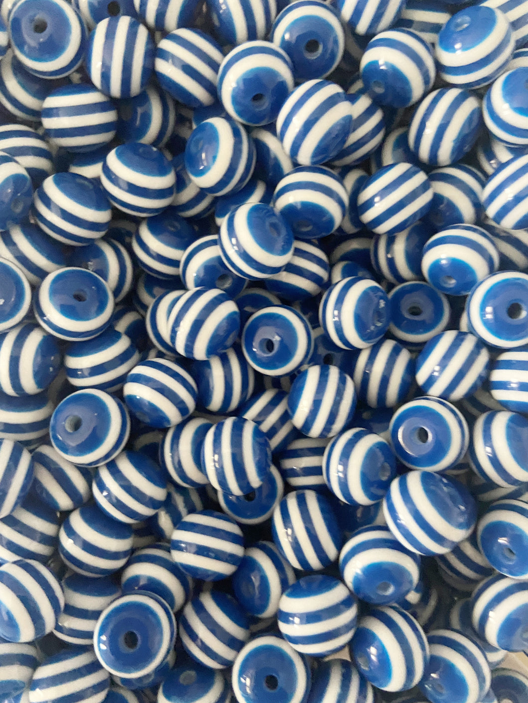 12mm Navy Blue Strip Acrylic Beads - Acrylic Strip Beads - Bubblegum Beads - Chunky Beads