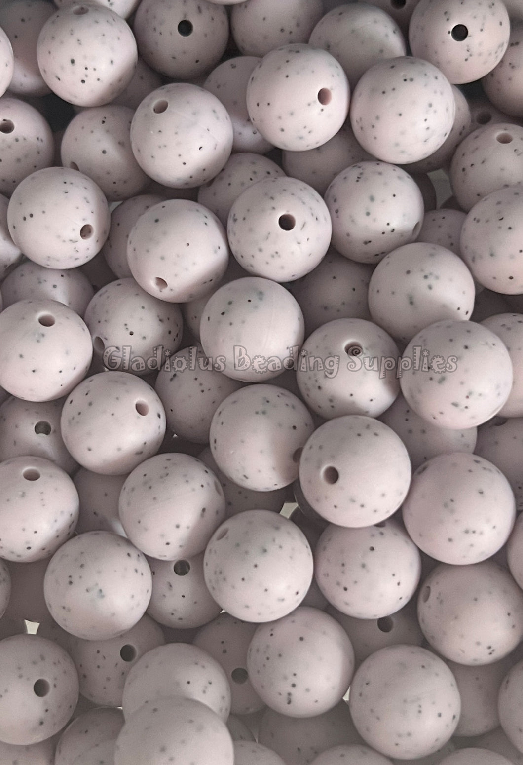 Lilac #1 Granite Beads 15mm Round Silicone Bead, Teething Beads, BPA Free, Loose Beads.