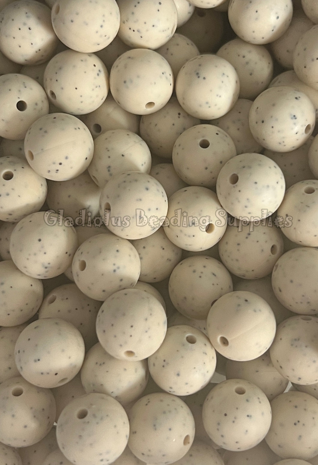 Navajo #1 Granite Beads 15mm Round Silicone Bead, Teething Beads, BPA Free, Loose Beads.