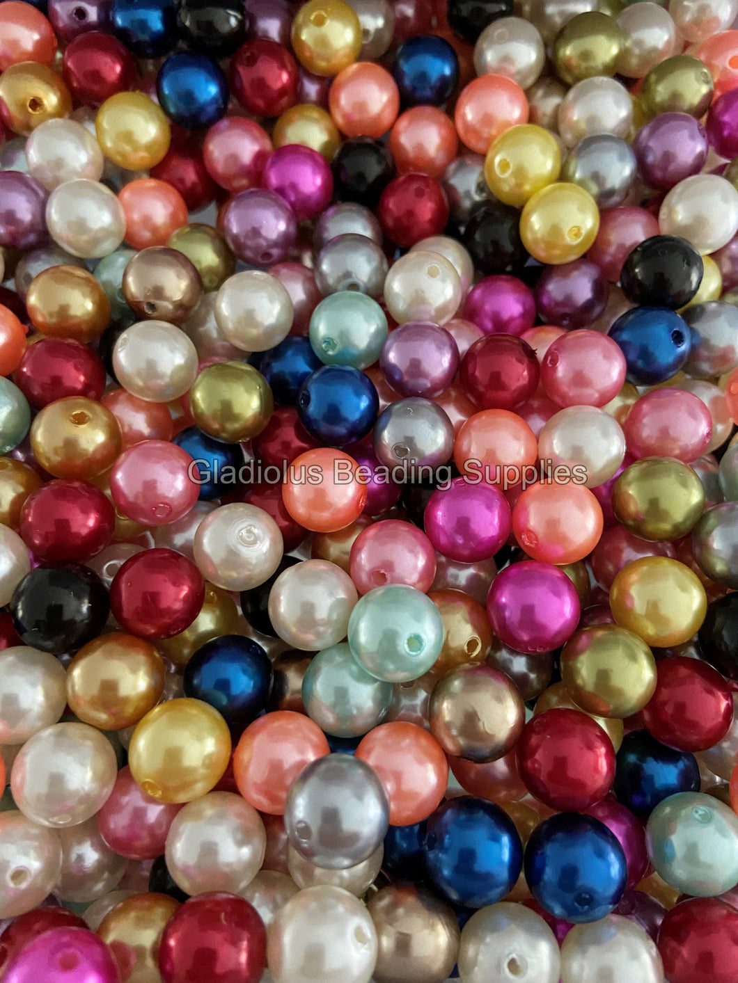 12mm Multicolor Pearl Look Acrylic Beads - Acrylic Beads - Bubblegum Beads - Chunky Beads