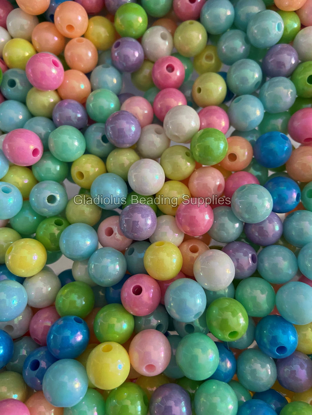 12mm Mixed Color Ab Acrylic Beads - Acrylic Beads - Bubblegum Beads - Chunky Beads