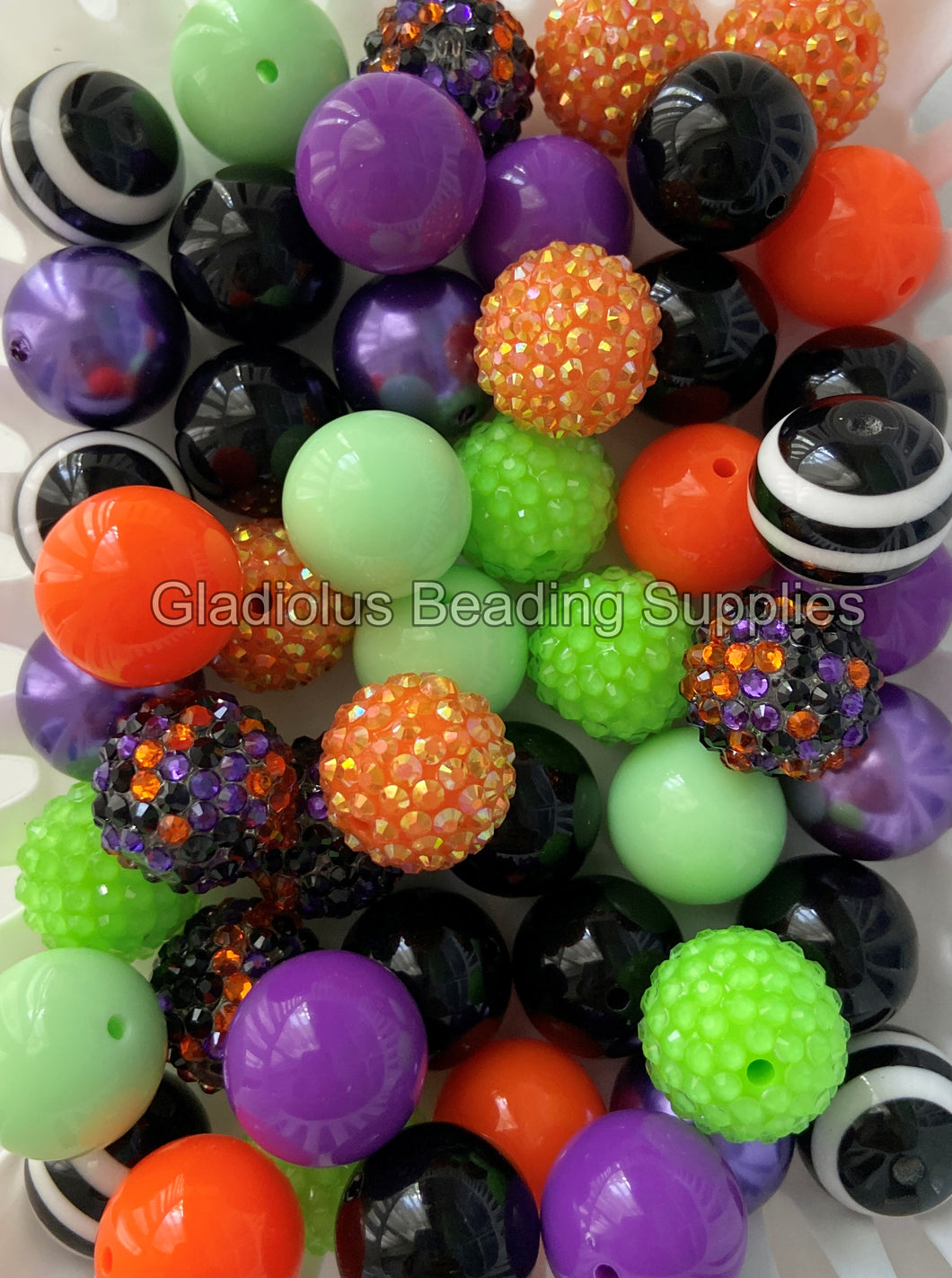 50 Qty 20mm Halloween Mixed #2 - Acrylic Mixed Beads - Chunky Beads #149