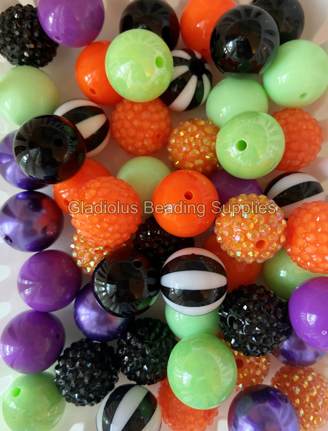 50 Qty 20mm Halloween Mixed #3 - Acrylic Mixed Beads - Chunky Beads #150