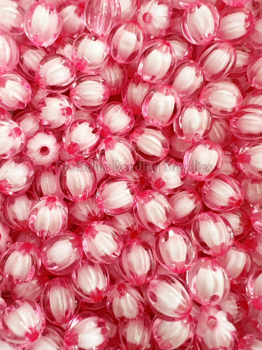 12mm Pink Watermelon Acrylic Beads - Acrylic Beads - Bubblegum Beads - Chunky Beads