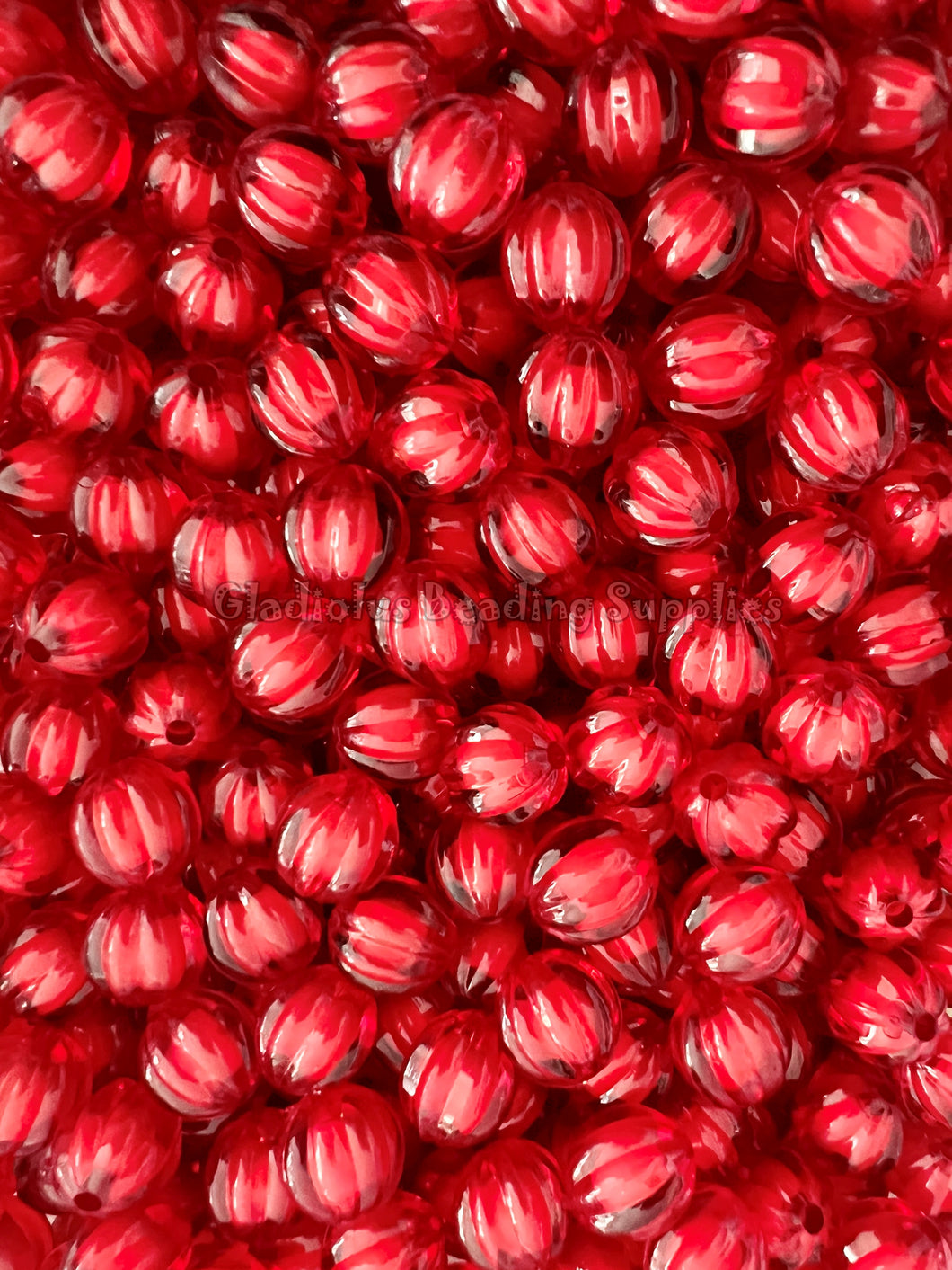 12mm Red Watermelon Acrylic Beads - Acrylic Beads - Bubblegum Beads - Chunky Beads