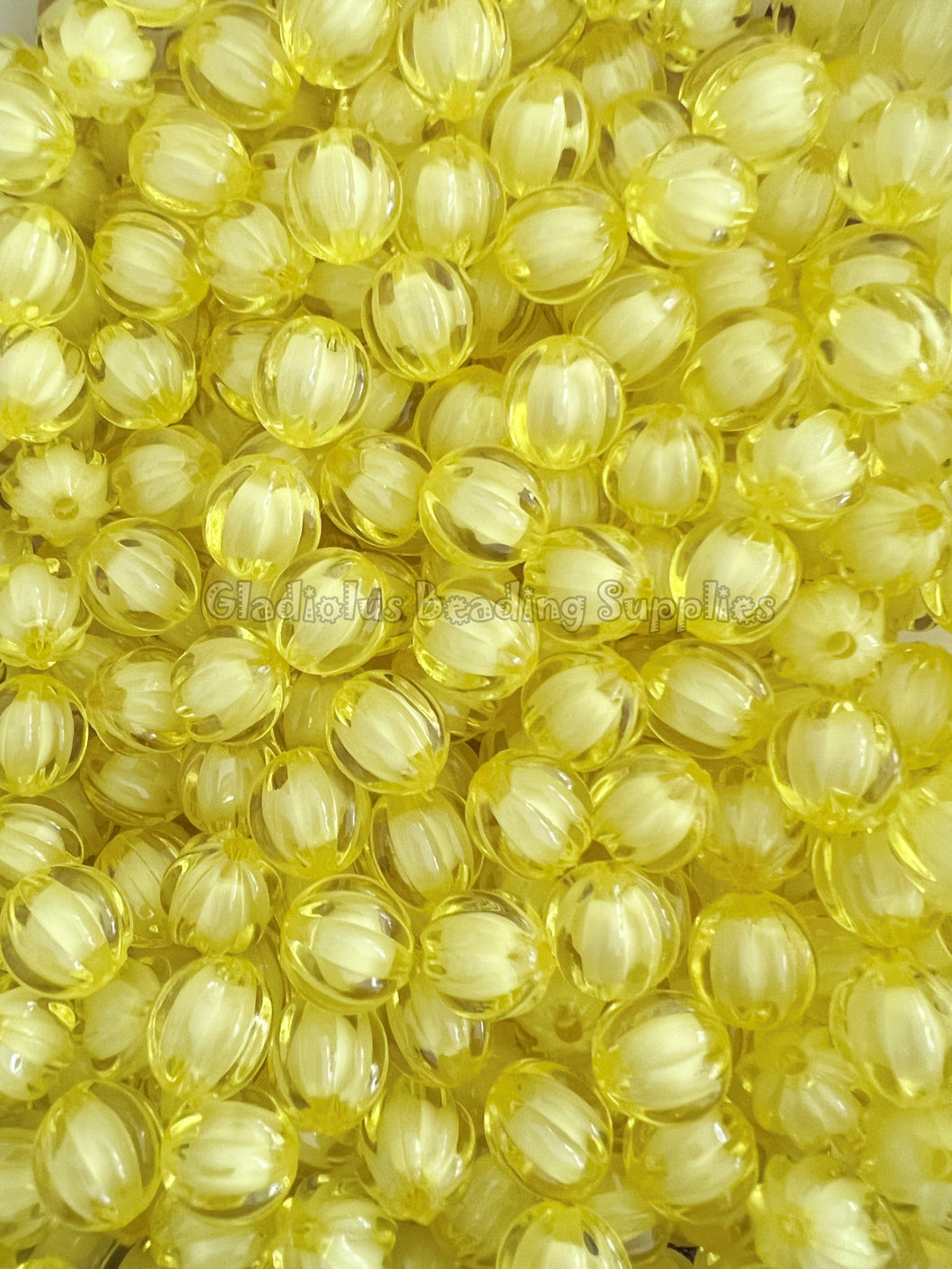 12mm Yellow Watermelon Acrylic Beads - Acrylic Beads - Bubblegum Beads - Chunky Beads