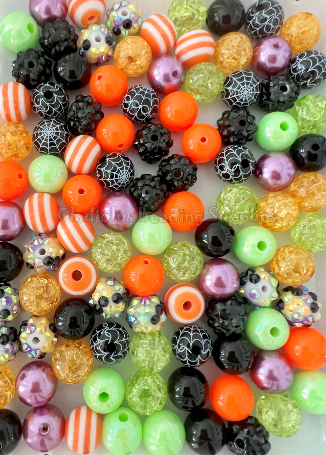 100qty 12mm Halloween Mixed Beads - Acrylic Mixed Beads - Bubblegum Beads - Chunky Beads #1233