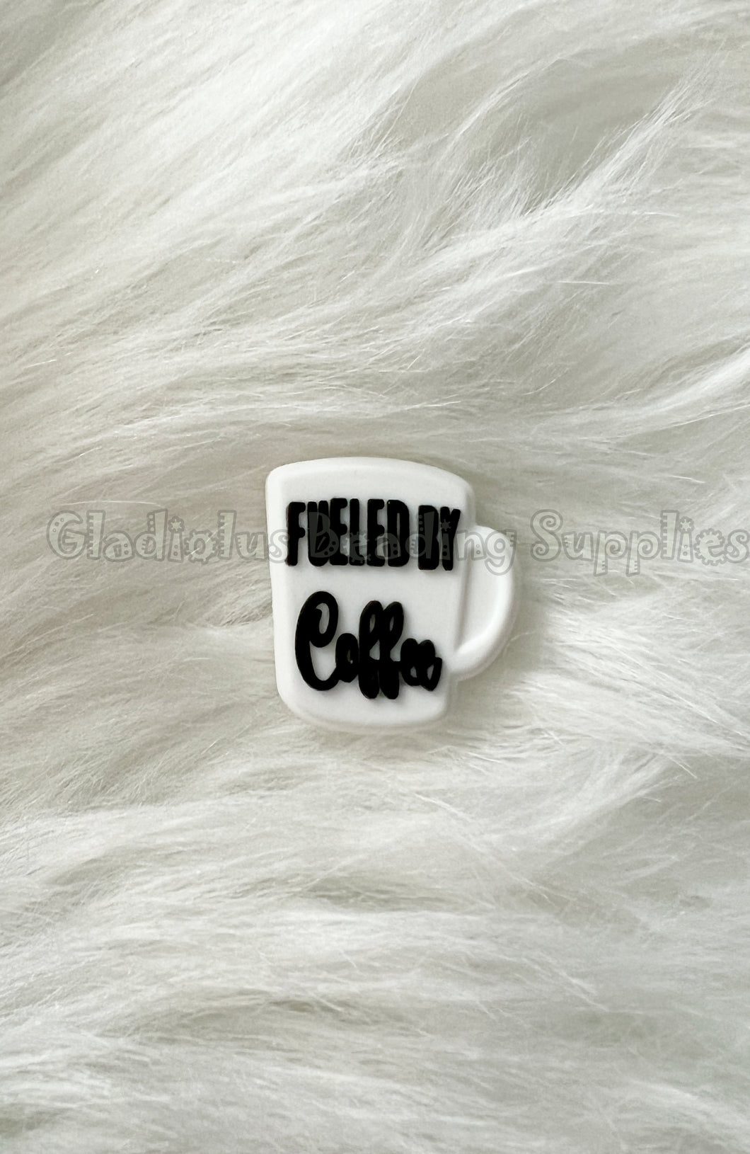 1 Pc 23mm*40mm - Fueled By Coffee Focal Beads - Silicone Beads - Focal Beads