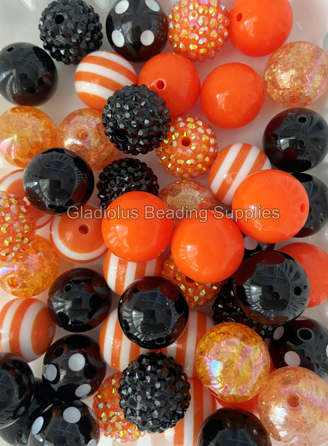 50 Qty 20mm Halloween Mixed #7 - Acrylic Mixed Beads - Chunky Beads #154