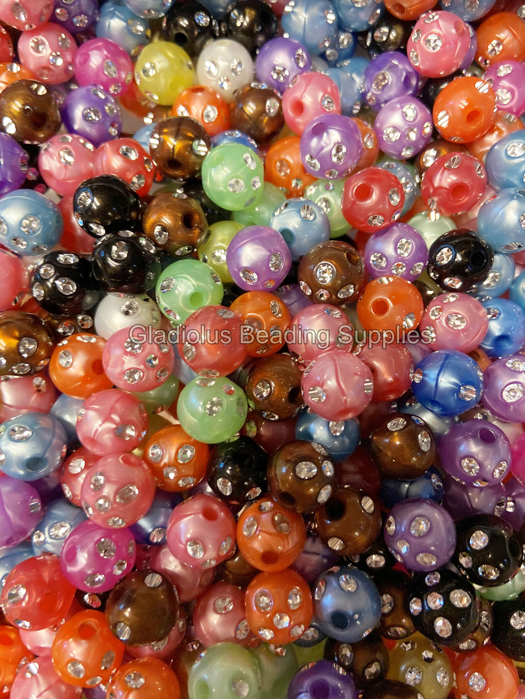 12mm Multicolor Shiny Bling Bling  Acrylic Beads - Acrylic Beads - Bubblegum Beads - Chunky Beads P104