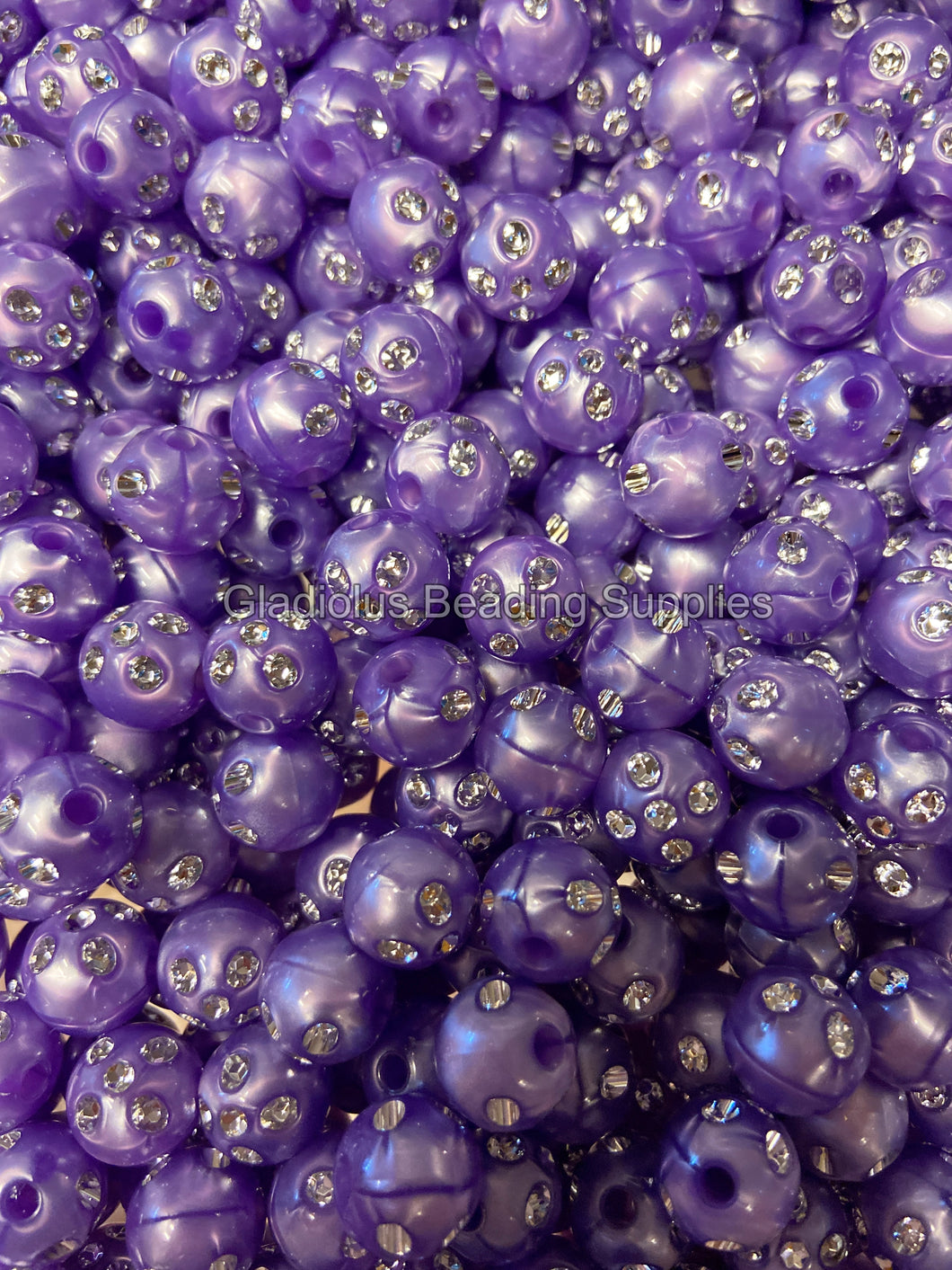 12mm Purple Shiny Bling Bling  Acrylic Beads - Acrylic Beads - Bubblegum Beads - Chunky Beads P104