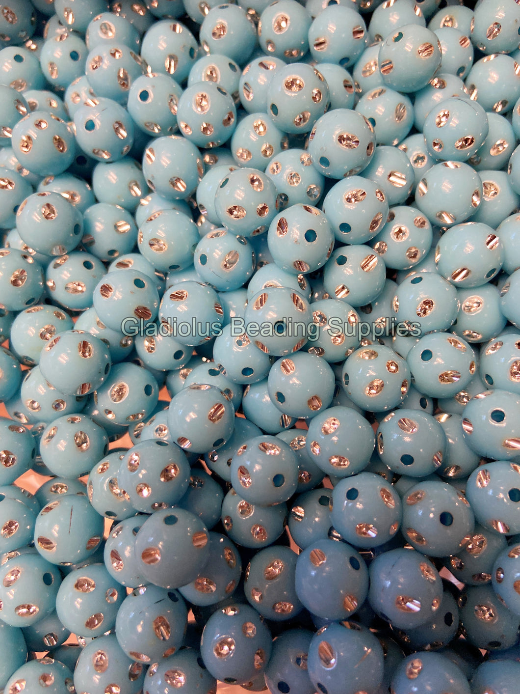 12mm Blue Matte Bling Bling  Acrylic Beads - Acrylic Beads - Bubblegum Beads - Chunky Beads P104