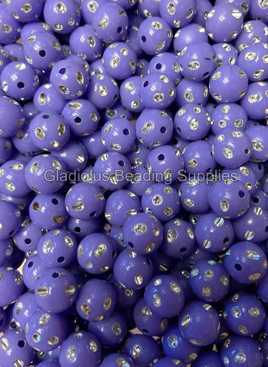 12mm Purple Matte Bling Bling  Acrylic Beads - Acrylic Beads - Bubblegum Beads - Chunky Beads P104