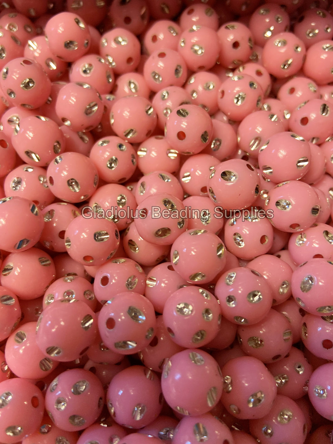 12mm Pink Matte Bling Bling  Acrylic Beads - Acrylic Beads - Bubblegum Beads - Chunky Beads P104