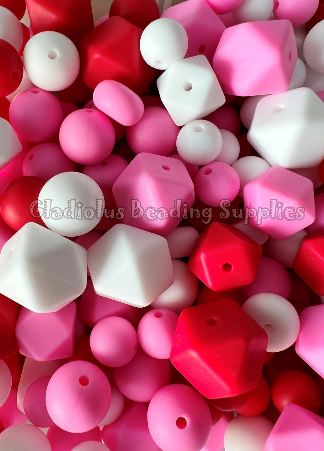 Valentine Mixed Theme, Solid Color Beads, Silicone Bead, Teething Beads, BPA Free, Loose Beads