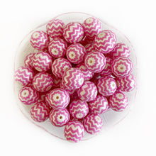 Load image into Gallery viewer, 10 Qty 20mm Chevron Bubblegum Beads - Acrylic Solid Beads
