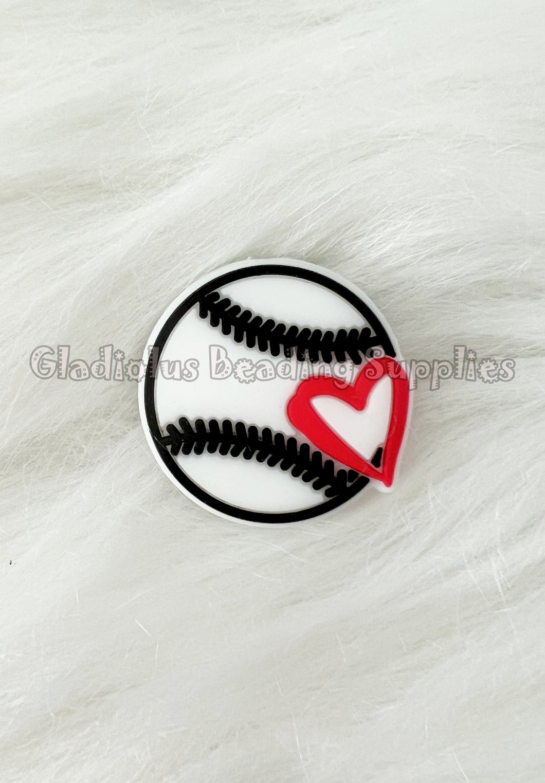 1 Pc 29mm*29mm - Baseball Focal Beads - Silicone Beads - Focal Beads