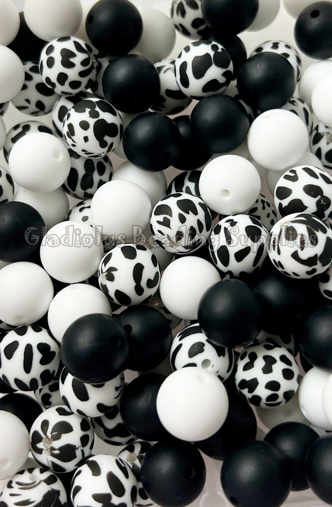 Cow Mixed Theme, Dalmatian Mixed Theme, Colorful Beads, Silicone Bead, Loose Beads