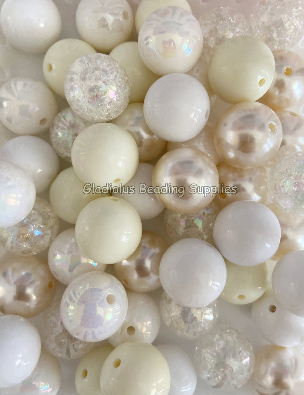 20mm Single Color Creamy Mixed Theme Acrylic Beads - Acrylic Mixed Beads - Chunky Beads