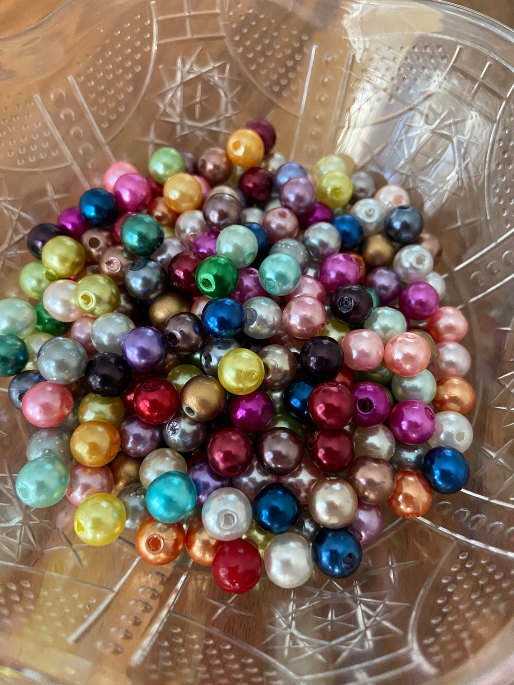 100 pcs 8mm Acrylic Pearl Look Beads - Multicolor Beads - For Jewelry Making