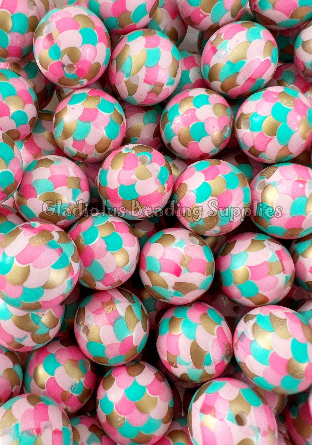 20mm Colorful Mermaid - Acrylic Beads - Bubblegum Beads - Chunky Beads