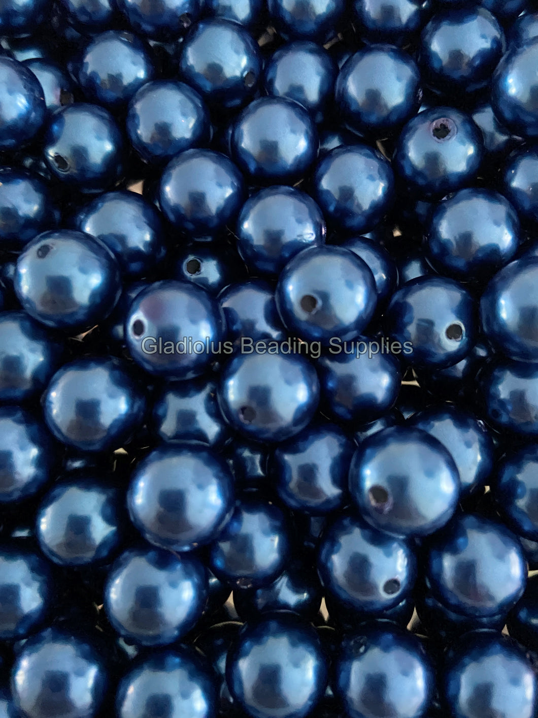 12mm Blue Pearl Look Acrylic Beads - Acrylic Beads - Bubblegum Beads - Chunky Beads P104