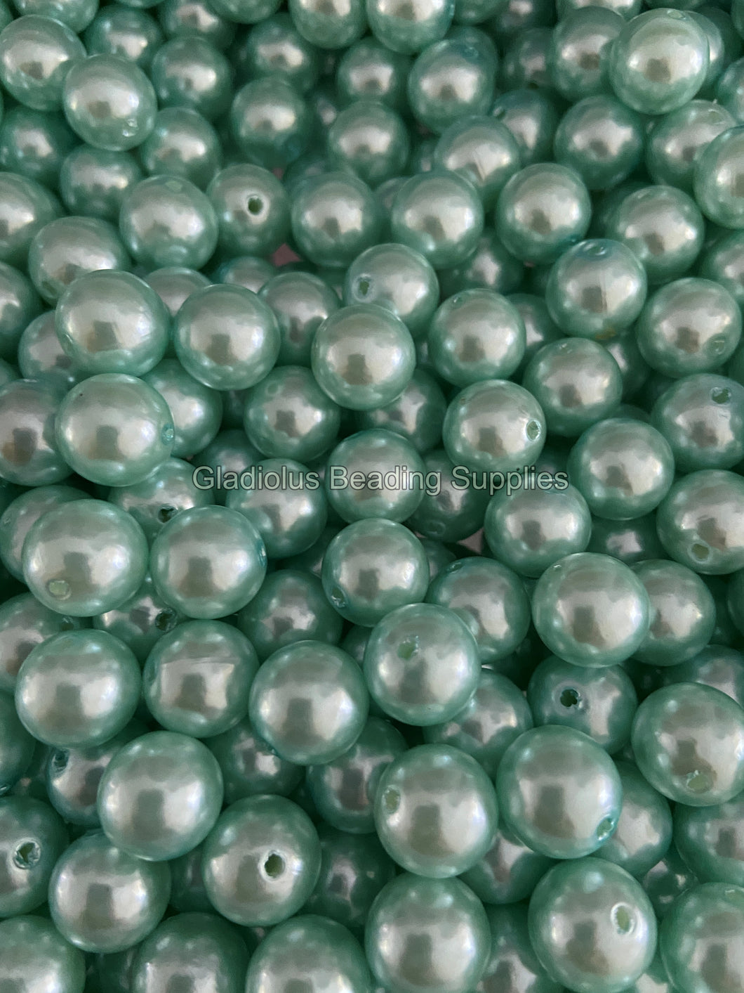 12mm Light Blue Pearl Look Acrylic Beads - Acrylic Beads - Bubblegum Beads - Chunky Beads P107