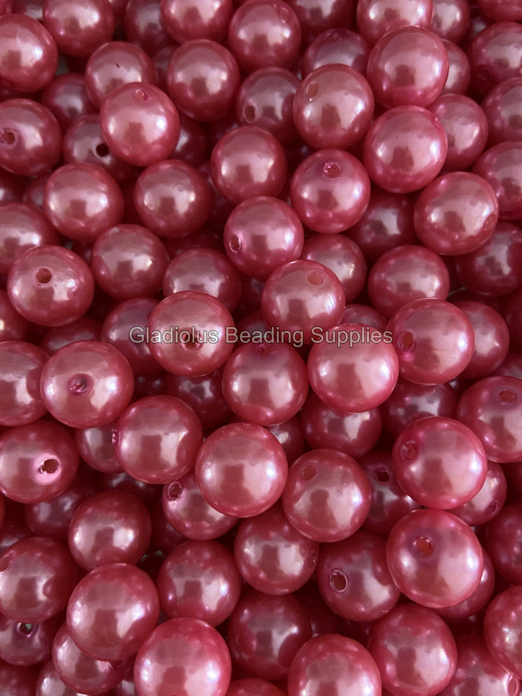 12mm Hot Pink Pearl Look Acrylic Beads - Acrylic Beads - Bubblegum Beads - Chunky Beads P108