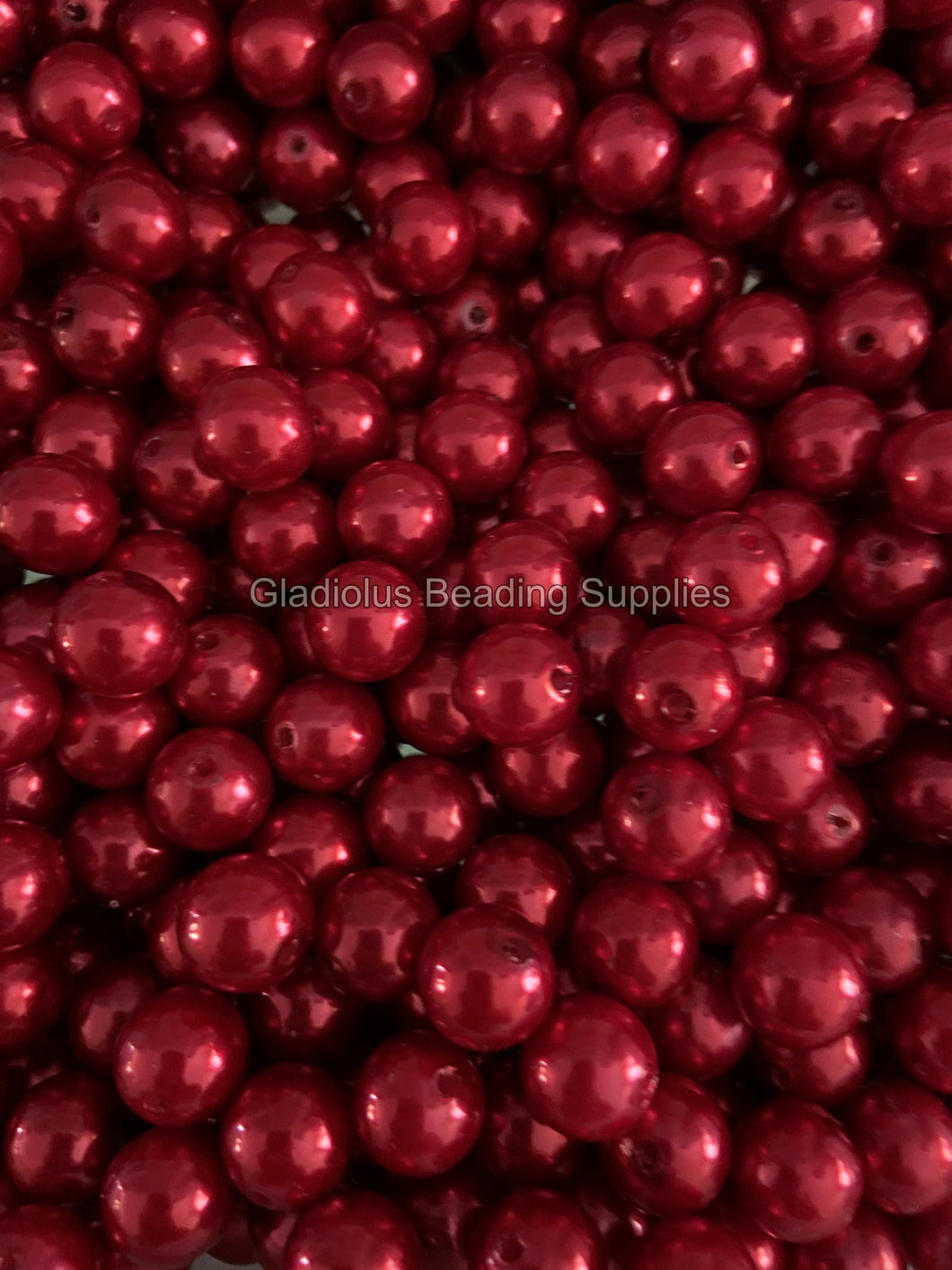 12mm Red Pearl Look Acrylic Beads - Acrylic Beads - Bubblegum Beads - Chunky Beads P110