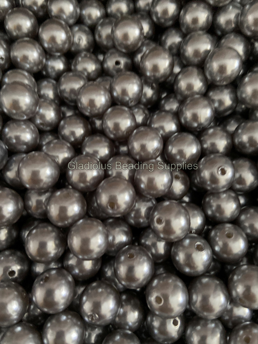 12mm Silver Pearl Look Acrylic Beads - Acrylic Beads - Bubblegum Beads - Chunky Beads P112