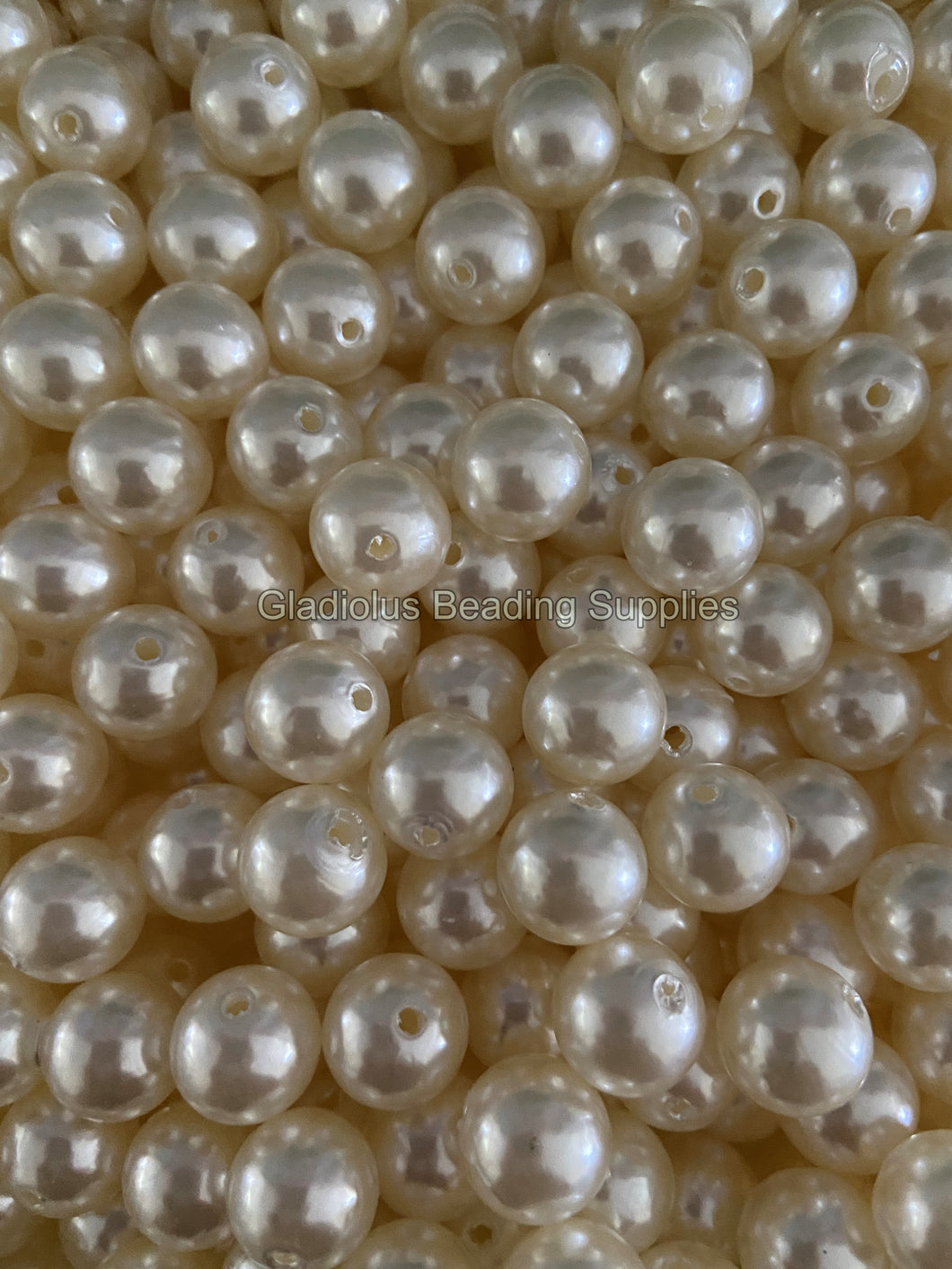 12mm White Pearl Look Acrylic Beads - Acrylic Beads - Bubblegum Beads - Chunky Beads P116